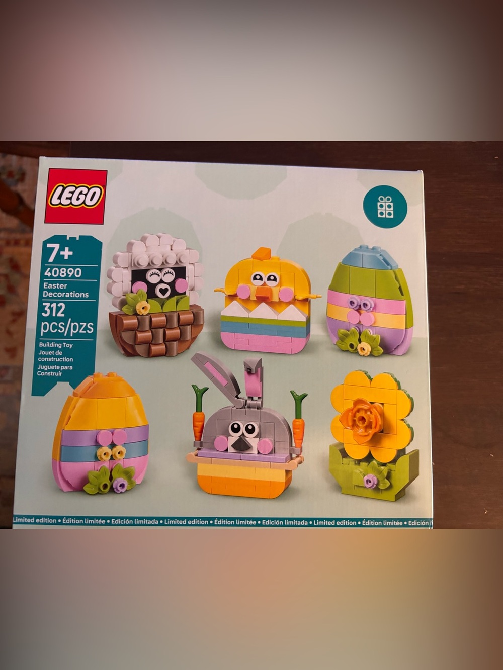 Lego Pastel Easter Decorations Set with Pink Yellow Green Blue Purple Accents